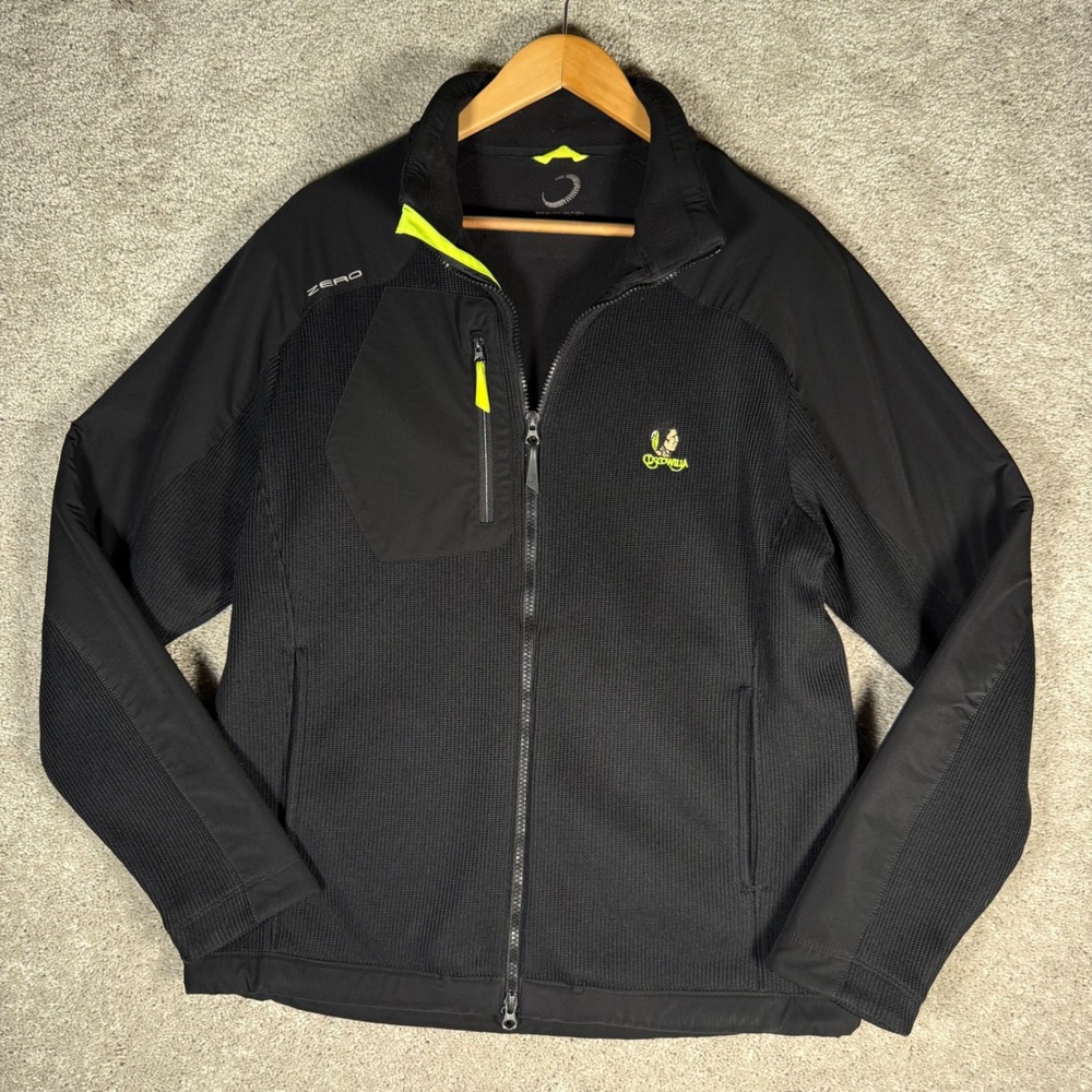 Zero Restriction Men's M Black Hybrid Full Zip Golf Jacket Fleece Lined Logo